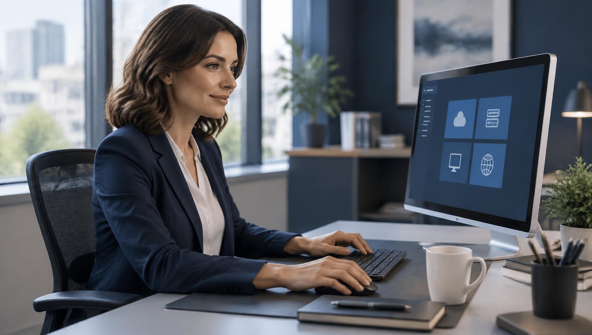 Professional using an XPC Windows endpoint connected to Windows-based cloud workspaces.